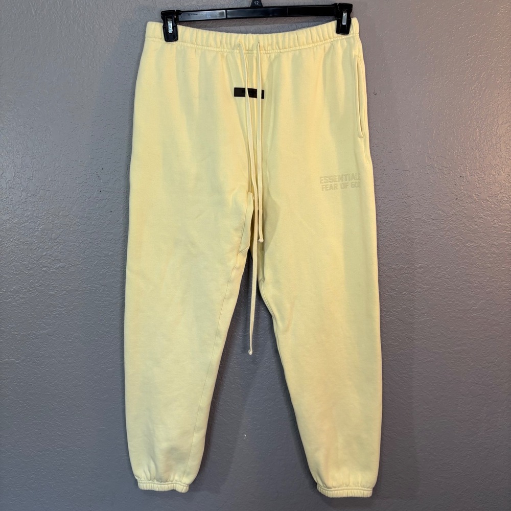 Fear of God Essentials Sweatpants Yellow Lemonade Logo Joggers XL